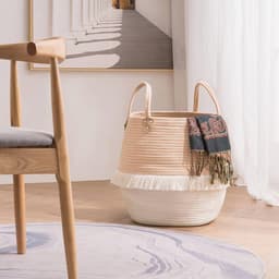 Boho Wasmand - Gevlochten Decoratieve Opbergmand voor Kinderkamer en Woonkamer — thumbnail 4
