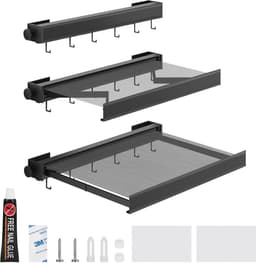 Inklapbaar Droogrek 45 cm voor aan de Wand - Ruimtebesparend met Haken voor Sokkel en Ondergoed - Aluminium, Roestbestendig — thumbnail 1