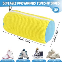 Waszakken 2 Pack, Herbruikbare Schoenwaszakken Gemaakt Van Microvezel, Met Onzichtbare Rits, Geschikt Voor Sportschoenen en Net Schoenen — thumbnail 5