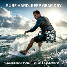 Crossbodytas met luchtdichte ritssluiting, lichtgewicht droogtas met verstelbare riem voor strand, zwemmen, reizen en dagelijks gebruik, Camouflage — thumbnail 3