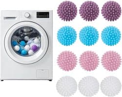 Droogballen, wasballen voor wasdroger, herbruikbare wasbal, wasbal, drogerballen voor wasmachine, droger ballen, wasballen voor donsjacks, 12 stuks