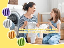 12 stuks wasballen voor wasmachine, rubberen ballen, wasballen, drogerballen voor kleding, voor het reinigen van kleding in het huishouden (4 kleuren) — thumbnail 4