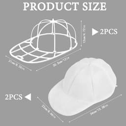 Cap Washer - 2 stuks - Beschermt Petten tegen Vervorming - Inclusief waszak met ritssluiting - Wasaccessoire - Voor Platte en Gebogen Petten - wit — thumbnail 2
