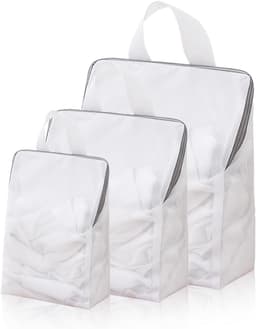 Wasnet voor Wasmachine - Wit - 20 x 30 cm - Polyester - Voor Gevoelige Kledingstukken — thumbnail 1