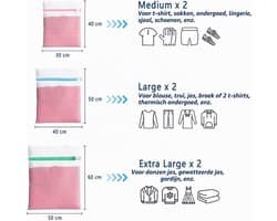 Wasserij Zak - 40 x 50 cm - 6 Stuks Wasnetjes - Scheurbestendig Polyester - Voor Delicate Kleding