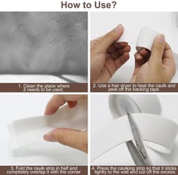 Afdichtingstape, afdichtingstape, afdichtingstape met 1 stuk gele schraper, voor keuken, badkamer, toilet, wandplafond (3.8cm x 3.2m) — thumbnail 4
