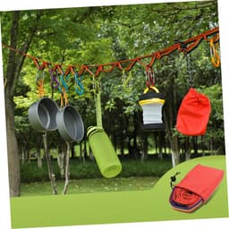 Draagbare Waslijn - Tent Touw - Kleding Drogen - Met Gesp - 2 Stuks - Kleurrijk — thumbnail 2