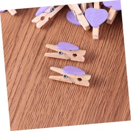 Houten Knijpers - Kleine Clips Decoratieve Knijpers - Foto's Ophangen - Hartvormig - 3 cm - Paars — thumbnail 2