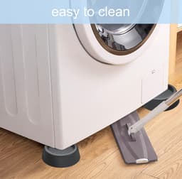 4 stuks zwarte anti-vibratiematten geschikt voor wasmachines, geluidsreducerende wasmachinevoetjes met rubberen pads, geschikt voor wasmachines, drogers, meubels, anti-vibratiepads geschikt voor wasmachines — thumbnail 4