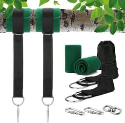 Hangriemen Ultrasterk 300 kg - Schommelriemen - Karabijnhaken - Boombeschermingsmatten - Buitenactiviteiten - 1,5 m/5 ft - Schommelhangers — thumbnail 1