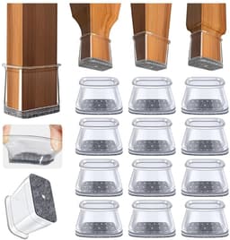 Dailygoods - 32 Pcs Stoelpootbeschermers met Vilt, Transparant Siliconen Kappen — thumbnail 1