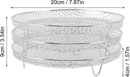 Dailygoods- Droogrek Stapelbaar - Set van 3 - Roestvrij Staal - Voor Luchtfriteuse - Vleesdehydratatie - Geschikt voor Drogen van Voedsel - Dehydrator — thumbnail 5