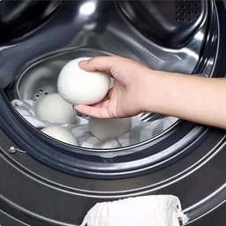 6 stuks wollen wasballen, versnelt droogtijd, vermindert statische lading, voor dikke kleding en baby's met gevoelige huid — thumbnail 4
