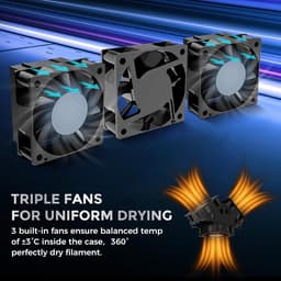 Filament Droger - 3D Printer Accessoire - 3D Printen - Droogt 4 Spoelen - Tot 1kg Spoelen - Zwart — thumbnail 2