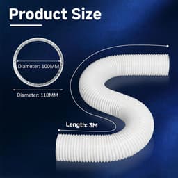Afvoerslang Droger Ventilatie - Flexibele Slang Keuken - Lucht Afvoeren - Vijflaags Geluidsisolatie - 100mm x 3m - Wit — thumbnail 4
