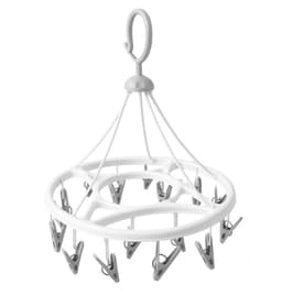 Concorde Wasgoed droogcarrousel droogmolen - 2x - 17 mini clips / knijpers - wit/grijs - kunststof - 33 cm - sokken rekje — thumbnail 5