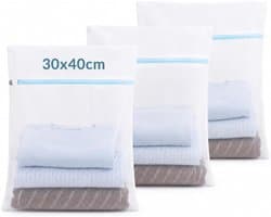 Wasnetjes met ritssluiting - 3 stuks S (30x40 cm) - Fijnmazig Polyester - Voor Delicate Was en Reizen