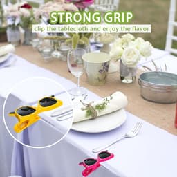 4 stuks handdoekclips voor ligstoelen, grote strandhanddoekharingen, plastic grote wasclip wasknijpers voor reizen, vakantie en thuisgebruik, kleurrijk (brillenstijl) — thumbnail 3