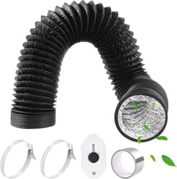 Ventilatieslang 3 inch 6.5 FT - Aluminium PVC - Flexibel - Ideaal voor airconditioning - ShopVlot — thumbnail 1