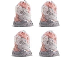 Set van 4 Wasnetten met Trekkoord, Grote 60 x 90 cm, Voor Delicate Kleding, Dekbedden en Bedlinnen, Ideaal voor Thuis en Reizen