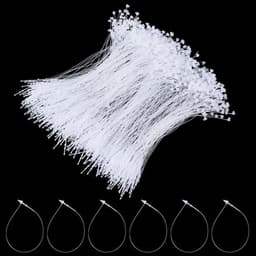 Clips voor stuurlabels, 1000 stuks, wit, 17,9 cm, drukvergrendeling, professionele kwaliteit, detailhandel. — thumbnail 1