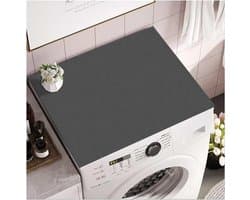Wasmachinemat, 60 x 60 cm, wasmachinehoes, stofbescherming, wasmachineafdekking, antislip, universele wasmachine-onderlegger (donkergrijs)