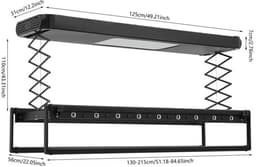 Intrekbaar wasrek zwart - Opvouwbaar en uitbreidbaar tot 110 cm - Wandmontage - Geschikt voor balkon, badkamer en wasruimte. — thumbnail 4