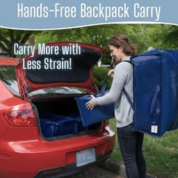 6 Pack Verhuiszakken Heavy-Duty Extra Grote W/Rugzak Riemen, Verhuisbenodigdheden, Sterke Handgrepen & Ritssluitingen, Kleding Opslag, Verpakking, Waszakken, Herbruikbaar en Duurzaam (Blauw, 6 — thumbnail 5