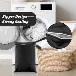 2 stuks natte tas, reiswaszak, grote natte tas, vuile waszak voor op reis, waterdichte zwemtas, tas voor natte zwemkleding 30 * 40cm (zwart) — thumbnail 4
