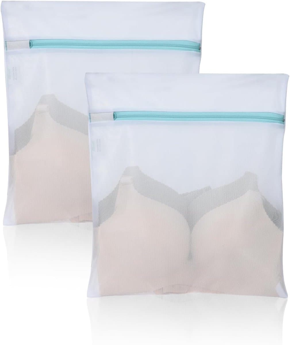 Waszakken met ritssluitingen, 2 stuks 30 x 40 cm baby waszak voor wasgoed herbruikbare delicate waszak beha wasmachine tas voor sokken lingerie ondergoed — afbeelding 1