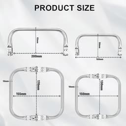 Haakzakken Set - Kusbevestiging Sluitingen - Tassen Maken - U-vormig Frame - Set van 2 - Aluminiumkleur — thumbnail 4