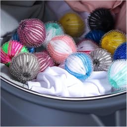 Wasballen Set - Pluizenvanger Wasmachine - Kleding Reinigen - Voorkomt Kleding Knoop - 6 Stuks - N.v.t. — thumbnail 2
