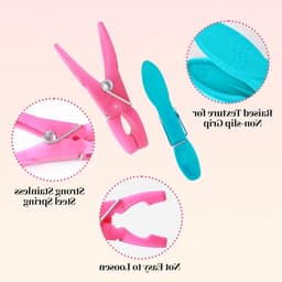 Set van 60 Kledingknijpers zonder Print met Sterke Buitenring - Extra Sterke Antislip Kledingknijpers voor Waslijn of Droogrek — thumbnail 5