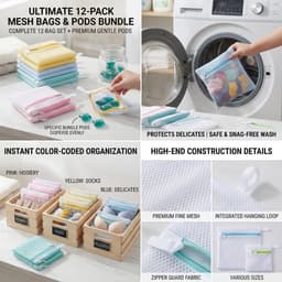 Solidchoice - Set van 10 Kleine Waszakken voor de Wasmachine — thumbnail 2