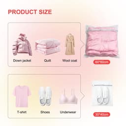 Solidchoice - Set van 3 Grote Mesh Waszakken met Ritssluiting 60 x 60 cm — thumbnail 3