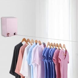 Intrekbaar Droogtouw - Waslijn Binnen - Kleding Drogen - Roestvrij Staal - 4.2 m - Roze — thumbnail 3