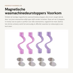 Wasmachinedeurstoppers - Magnetische Deurbuffer - Deurvastzetter - Kunststof - Pakket van 4 - 10x2cm - Deurstopper — thumbnail 1