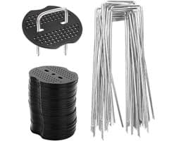 Haringen 50 x 15 cm - Onkruiddoek met sluitringen - Grondankers U-vorm van staal - Sterke grip in de tuin - SnelShoppen