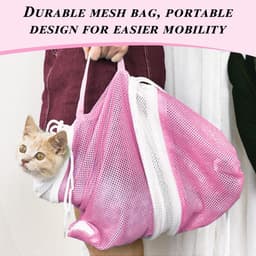 Dailygoods- Waszakken Set van 2 - Verstelbare Opvangzak - Kattentoiletaccessoires - Netstof - Luchtdoorlatend - Afmetingen 60 x 32 cm - Kattenwaszak — thumbnail 4