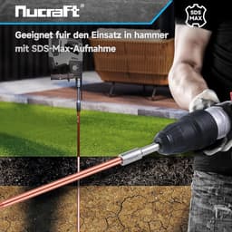 Aardnagel Indriver - Grondnagel Driver - Diepe Fundering - SDS-MAX Aansluiting - 162 x 25 mm - Metaal — thumbnail 2