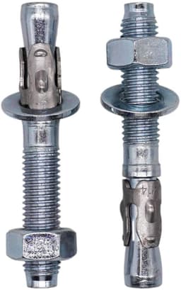 Wigankers - Metalen pluggen Ankerbout - Bevestigen in beton - Verzinkt staal - M14 x 160 mm - Zilverkleurig — thumbnail 4