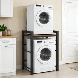 Wasmachine Verhoger - Droger Kast - Ruimte Besparen - Stabiel Carbon Frame - 75 x 67 cm - Zwart — thumbnail 1