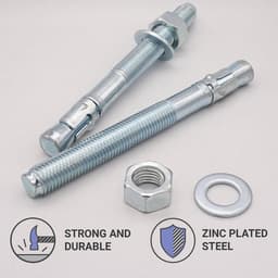 Wigankers - Metalen pluggen Ankerbout - Beton Bevestigen - Zelfspannend - M20 x 220 mm - Zilver — thumbnail 2