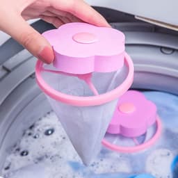Vierdelige Waszak voor het Verwijderen van Dierenharen - Filter Mesh Bag voor de Wasmachine in Blauw en Roze — thumbnail 5