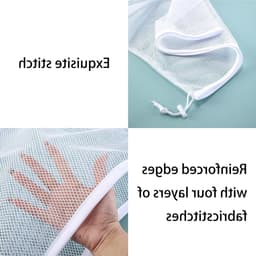 Set van 2 Sterke Wasnetten voor de Wasmachine, Grote Waszakken met Trekkoord voor Thuis, Hotel en Reizen, Ideaal voor Kleding en Ondergoed — thumbnail 4