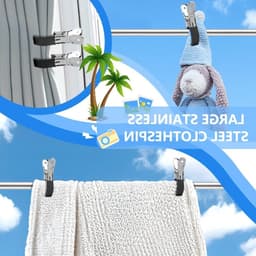 Grote Wasknijpers voor Handdoeken, 6 Stuks, Plastic Handdoekclips voor Strandstoelen en Wasgoed, Houdt Handdoeken op Hun Plaats - Zwart — thumbnail 5