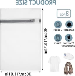 3x Mesh Waszakken 30x40cm voor Wasmachine, Wasnet met Rits, Ideaal voor Kleding en Delicate Stoffen — thumbnail 5