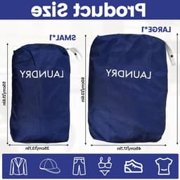 Grote Waszakken voor Reis, Waterdichte Opbergzakken voor Vuile Kleding, Ideaal voor Thuis, Camping en Vakanties (58x43cm, 53x33cm) — thumbnail 4
