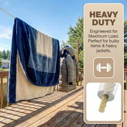 Dailygoods- Waslijn 30 m met stalen kern - PVC-omhulsel - Flexibel - Voor buiten - Tuin/camping - Geschikt voor kleding en beddengoed - Ophanglijn — thumbnail 4