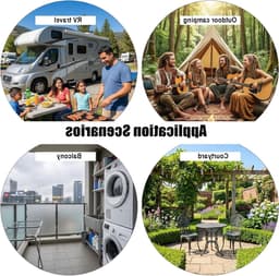 Draagbare waslijn voor camping en outdoor, 3,0 m, reflecterende dubbele lijn zonder wasknijpers, ideaal voor reizen en balkonaccessoires — thumbnail 3